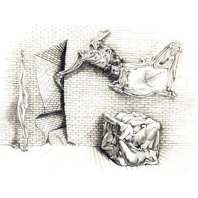Artist: Hans Bellmer Title: Soutterain Baroque #13 Year: 1970 Signed: No Medium: Etching Paper Size: 19.75 x 25.75 inches...
