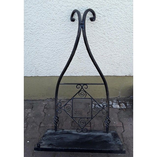 Vintage German Handmade Wrought Iron Garden Console Table, 1950s For Sale - Image 6 of 7