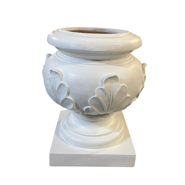 Pair of Vintage Neoclassical-Style Cast Resin Cache Pots For Sale - Image 4 of 12