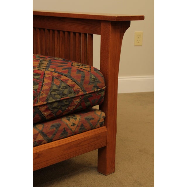 Bassett Mission Style Oak Spindle Loveseat | Chairish