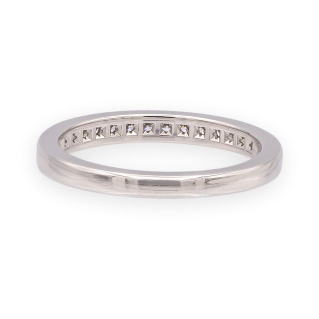 Tiffany and Co. Tiffany & Co. Platinum Half Circle Channel-Set Diamond Band Ring Size 4.25 For Sale - Image 4 of 8