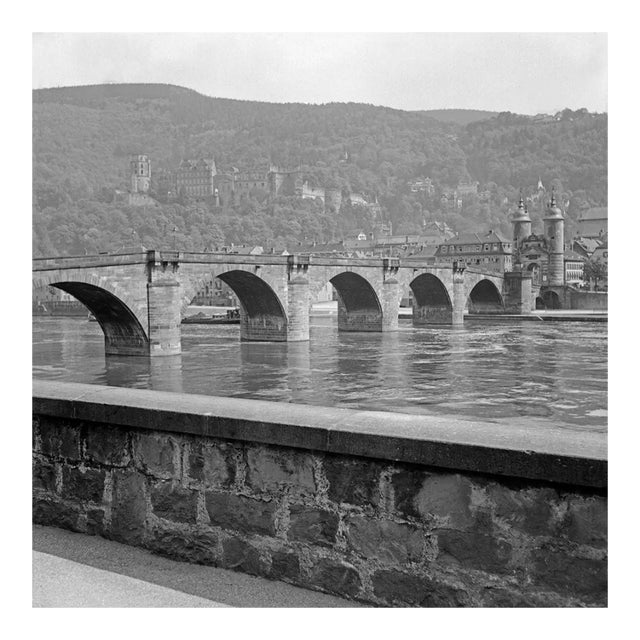Old Bridge, River Neckar and Heidelberg Castle, Germany 1938, Printed 2021 For Sale