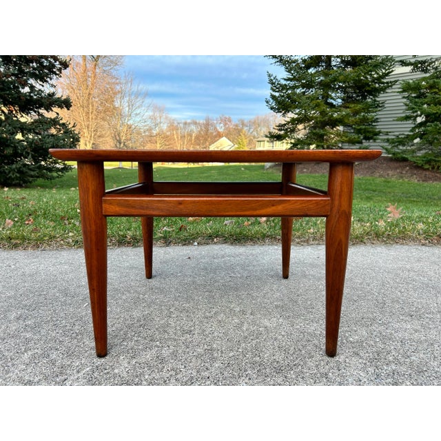 Vintage Heritage Mid-Century Danish Modern Solid Walnut Side Table | Sculpted Minimalist Accent Table | MCM End Table...