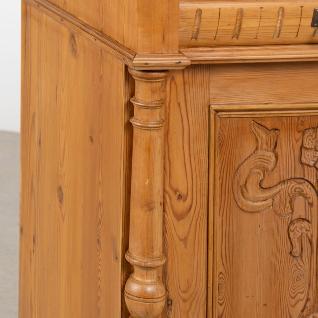 19th Century Danish Pine Sideboard With Carved Panel Doors For Sale - Image 11 of 17