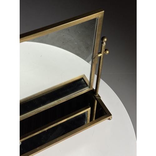 Metal French Make-Up Mirror in Brass For Sale - Image 7 of 12