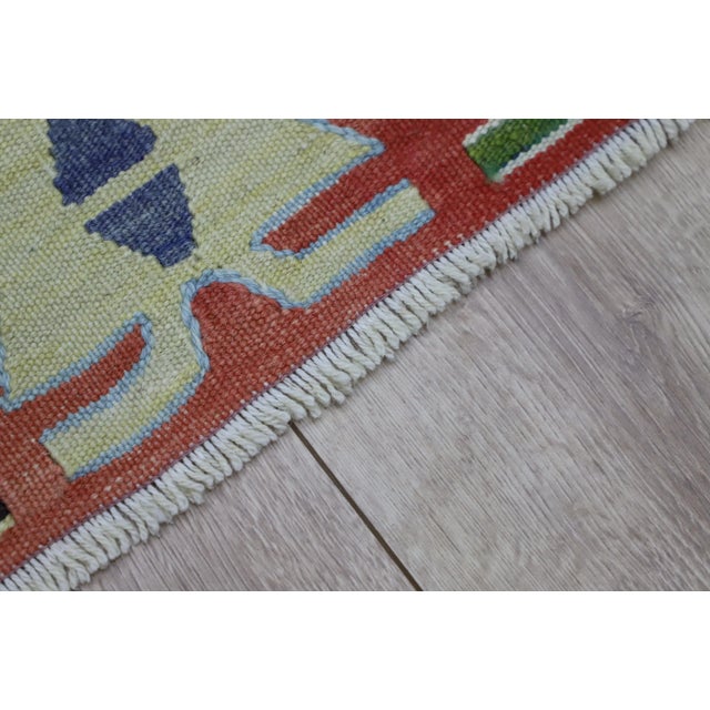 Red 1980s Tribal Red Hand Knotted Kilim Rug For Sale - Image 8 of 11