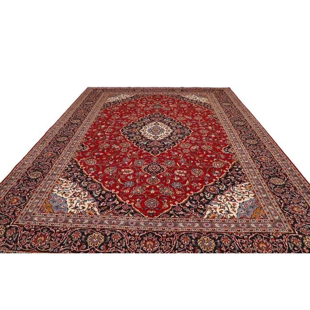 Kashan Rug in Virgin Wool For Sale - Image 4 of 11