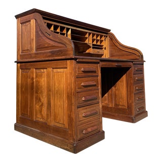 Walnut Executive Desk, 1900s For Sale