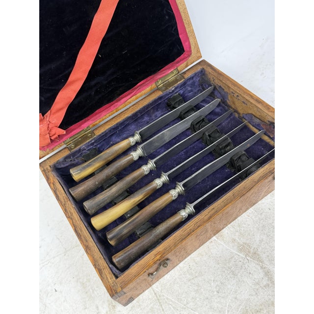 Antique Oak and Brass Knife Case, 1920s For Sale - Image 4 of 8