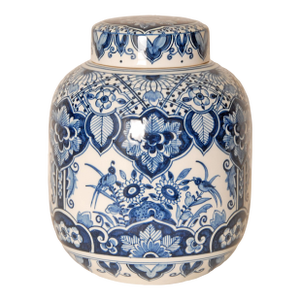 Delft Vase Jar Chinese Kangxi Style Chinoiserie Blue White Pottery