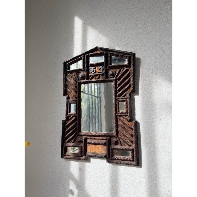 Antique Tramp Art Mirror, 1890s For Sale - Image 14 of 18