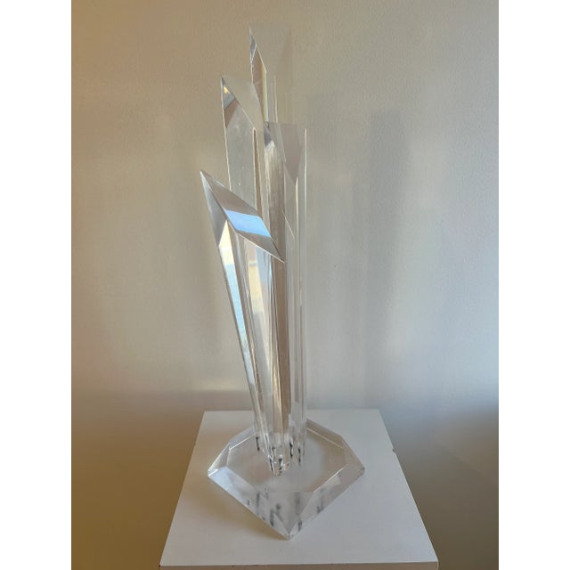 Contemporary 1970 Abstract Obelisk Lucite Sculpture For Sale - Image 3 of 6