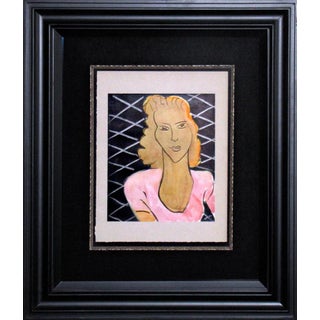 Henri Matisse "La Dame Au Corsage Rose" Limited Edition Lithograph, Paris 1943, Custom Framed For Sale