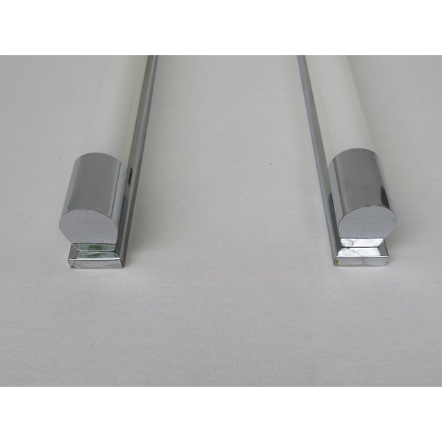 Art Deco Chrome-Plated Wall Sconces, Set of 2 For Sale - Image 4 of 12