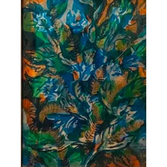 “Night Flowers” 1967 Acrylic Imprint by Bunny Halligan For Sale In Seattle - Image 6 of 7