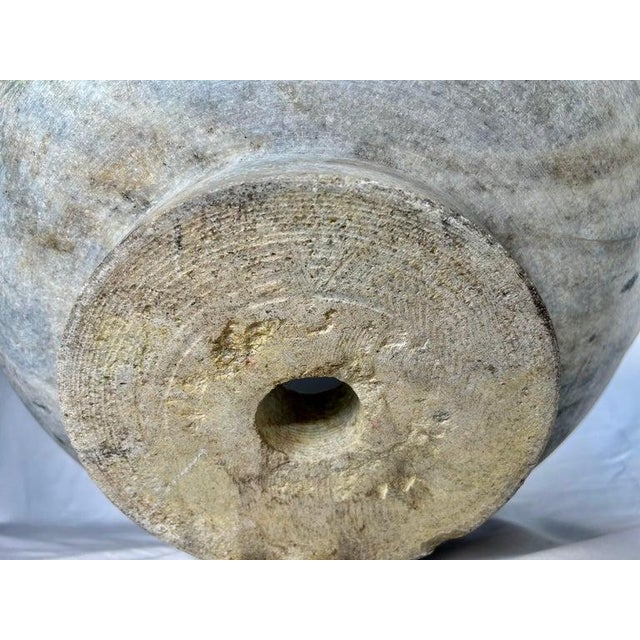 Italian Natural Colored Stone Sink W/ Bluish Gray Detailing For Sale - Image 9 of 9