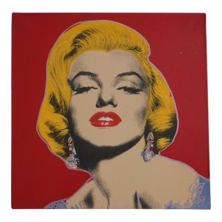 Steve Kaufman Marilyn Monroe Pop Style Oil Painting on Canvas For Sale