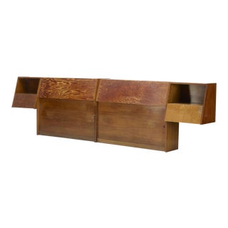 Milo Baughman for Glenn of California Walnut Storage Headboards, circa 1960 For Sale