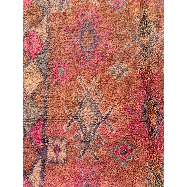 Mid-Century Pink Moroccan Rug 6x13 Ft For Sale - Image 9 of 10