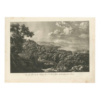 Louis-Pierre Baltard, Panoramic View of Saint-Cloud from Sèvres, 1803, Engraving For Sale