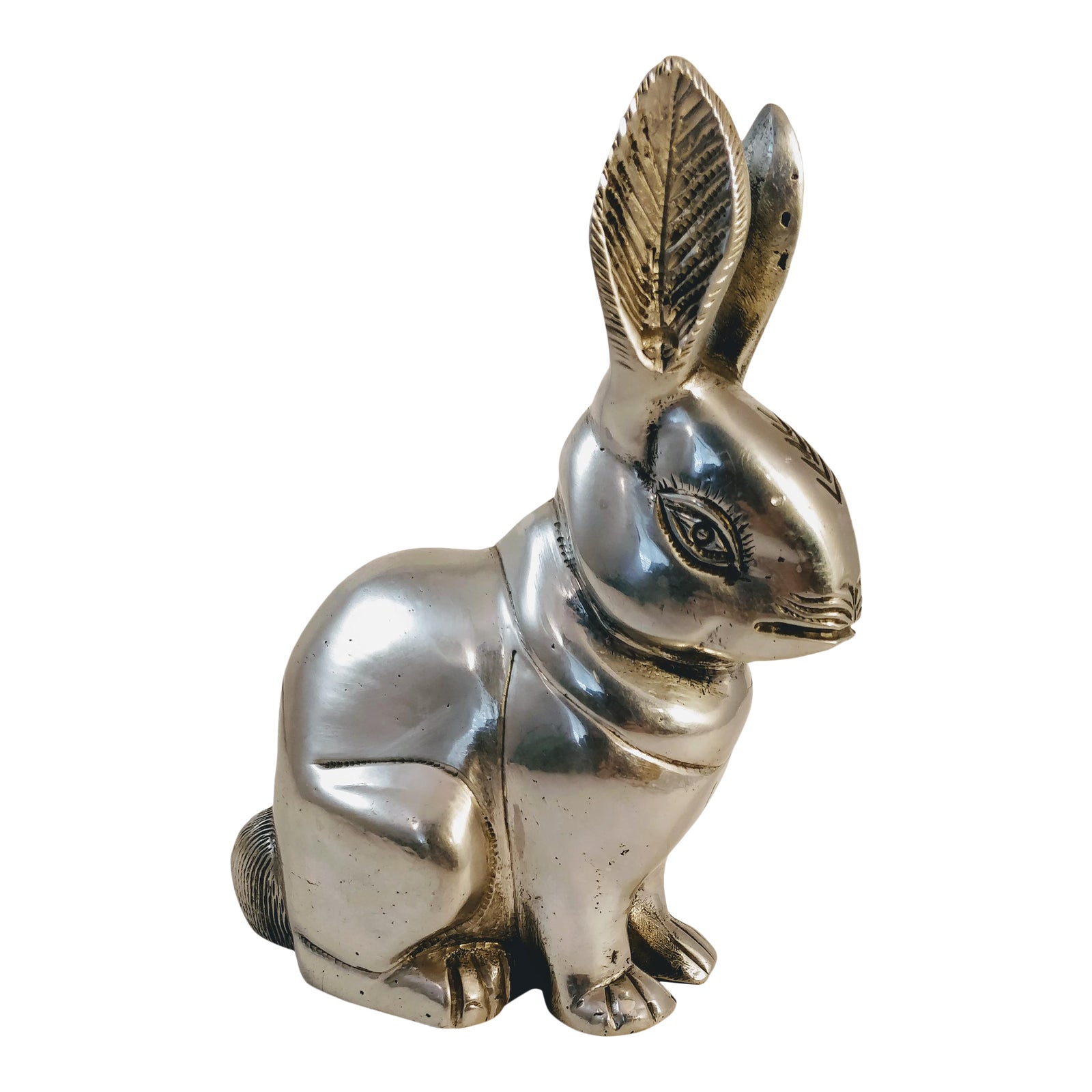 Late 20th Century Pewter Rabbit Figurine Chairish