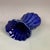Ceramic Vintage Cobalt Blue Glazed Fluted Vase With Double Handles - 8.7" For Sale - Image 7 of 7