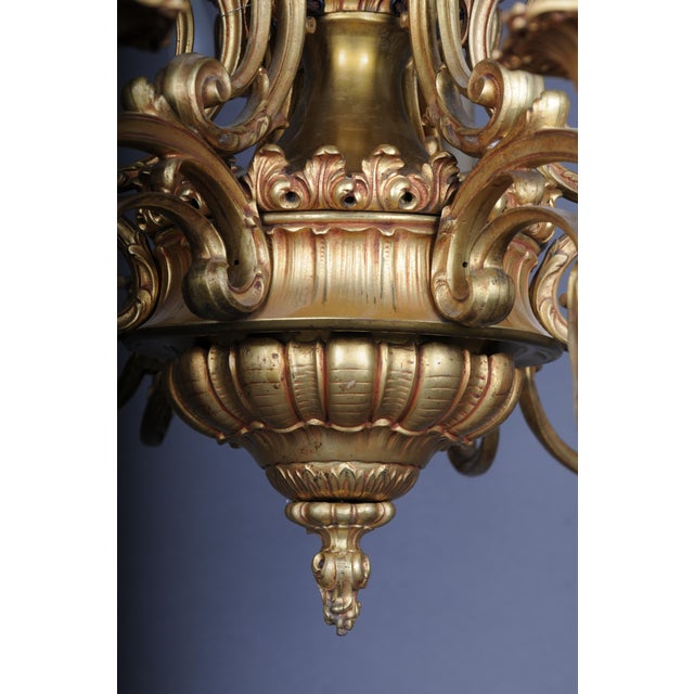 Gold 19th Century Gilt Bronze Chandelier, France, 1890s For Sale - Image 8 of 15
