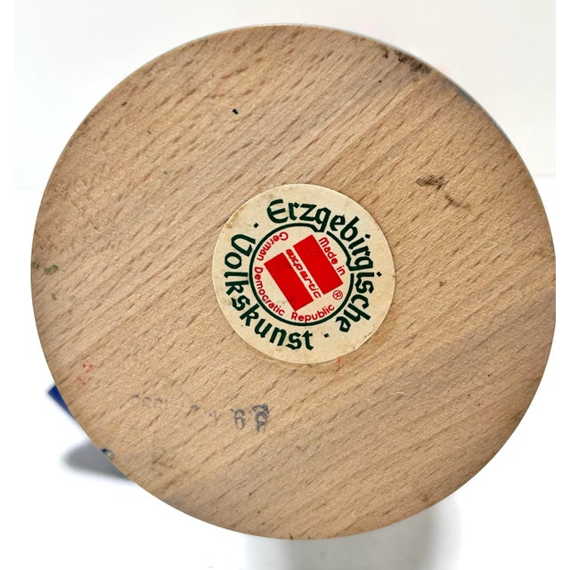 Blue Vintage German Hand Painted Nutcracker – Traditional Christmas Decor For Sale - Image 8 of 8