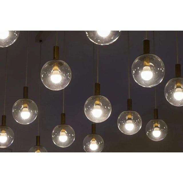 Mid-Century Modern Chandeliers in Metal and Patinated Brass, 1950s, Set of 2 For Sale - Image 10 of 15