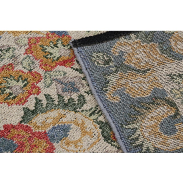 Textile Rug & Kilim’s Classic Style Runner Rug in White With Floral Patterns For Sale - Image 7 of 7