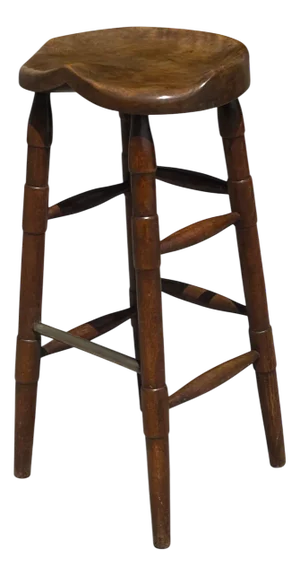 19th Century Elm Bar Saddle Seat Stool, 1890