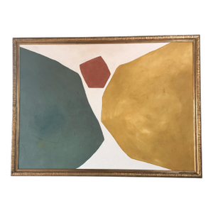 Early 20th Century Monumental Newcomb-Macklin Gilt Frame With Contemporary Abstract by R.K.Red