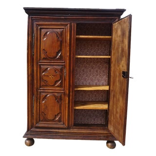 Vintage Louis XIII Walnut Armoire For Sale