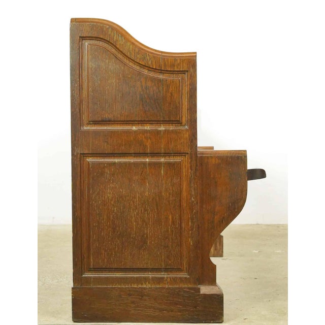 Mid 20th Century Reclaimed 7.5 Ft. Oak Church Pew Bench For Sale - Image 5 of 8