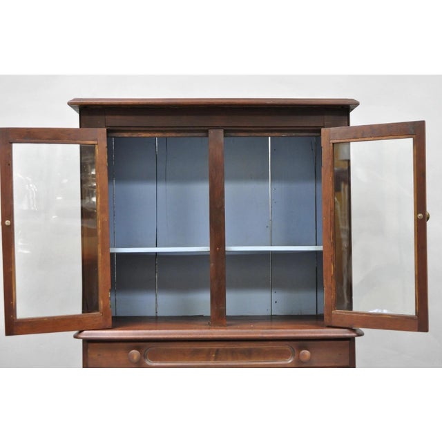 Mid 19th Century Mid 19th Century American Colonial Walnut Salesman Sample Apothecary Cupboard Display Cabinet For Sale - Image 5 of 15