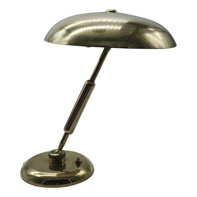 Vintage Brass Table Lamp by Giovanni Michelucci for Lariolux, Italy, 1950s For Sale