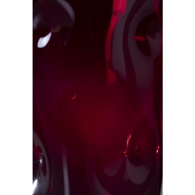 Glass Empoli Glass Vase in Ruby Red, Italy, 1950s For Sale - Image 7 of 10