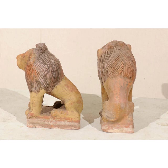 Ceramic British Colonial Terracotta Lions - a Pair For Sale - Image 7 of 10