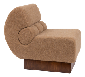 Italian Lounge Chair in Walnut and Cashmere Bouclé from Schumacher, 1970