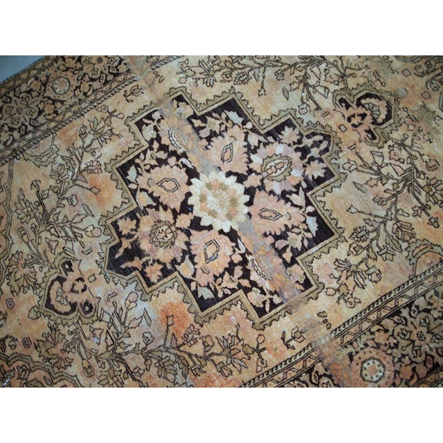 Olive 1880s, Handmade Antique Persian Sarouk Farahan 3.4' X 5.3' For Sale - Image 8 of 9