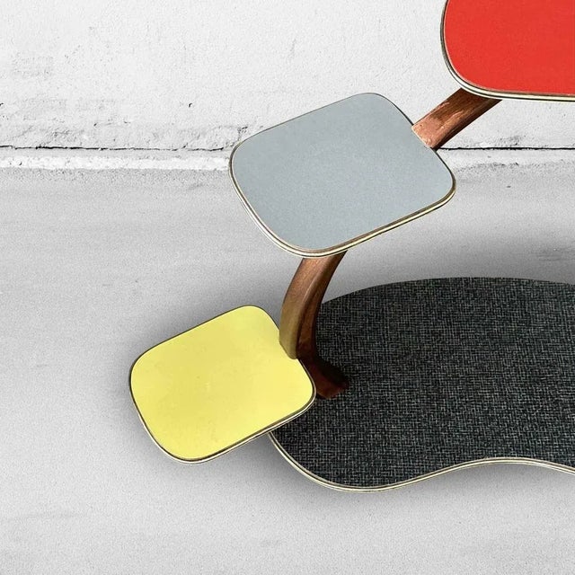 Brown Large Mid-Century German Colorful Plant Stand or Flower Table, 1950s For Sale - Image 8 of 13