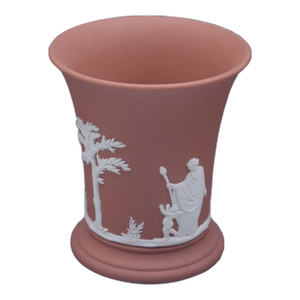 Wedgwood England Jasperware Terracotta Rust Olympus Cherubs Posy Vase