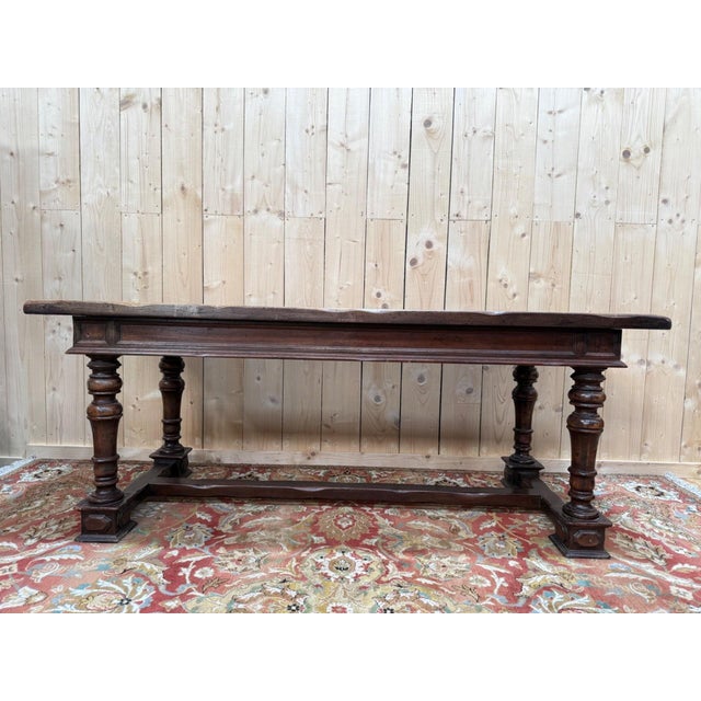 Louis XVI Style Dining Table in Walnut For Sale - Image 9 of 10