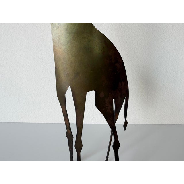 1980’s David Lesser Steel Cutout Giraffe Sculpture – Signed For Sale - Image 4 of 10