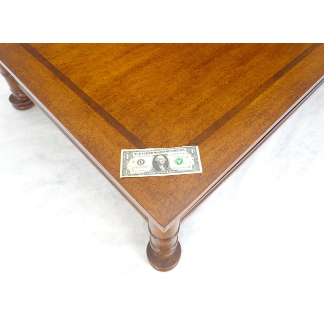 Large 44x60 Rectangle Turned Legs English Style Coffee Table MINT For Sale - Image 13 of 13