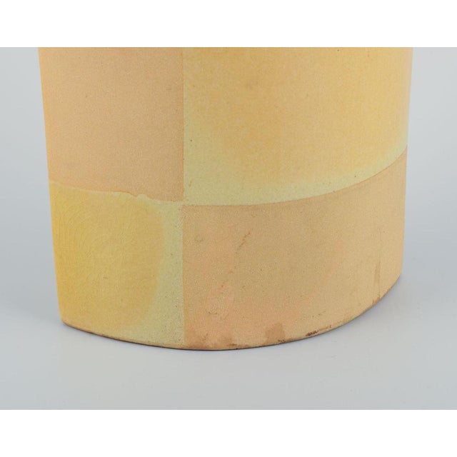 1980s Ceramic Vase with Yellow Glaze, 1980s For Sale - Image 5 of 9