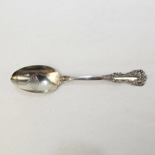 Offered here for your consideration is an Antique Rare Cawston Ostrich Farm California Sterling Silver Souvenir Spoon. The...