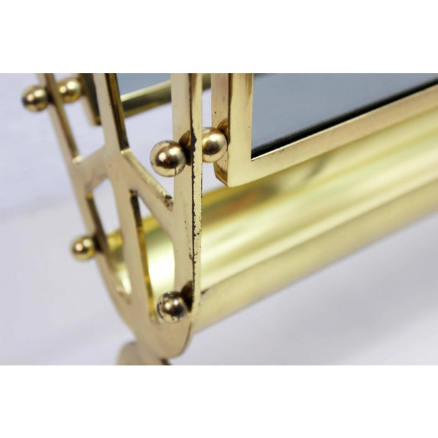 Glass and Brass Magazine Rack, 1960s For Sale - Image 9 of 13