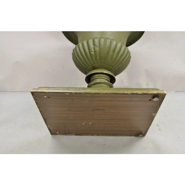 Italian Classical Cast Iron Urn Planter Pedestal Base Round Marble Dining Table For Sale - Image 10 of 12