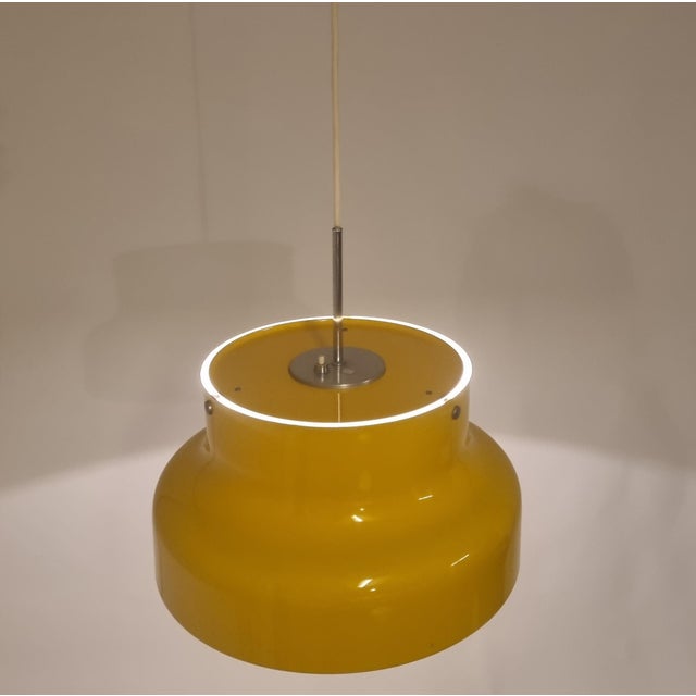 Metal Yellow Bumling Pendant Lamp by Anders Pehrson for Ateljé Lyktan, 1970s For Sale - Image 7 of 13